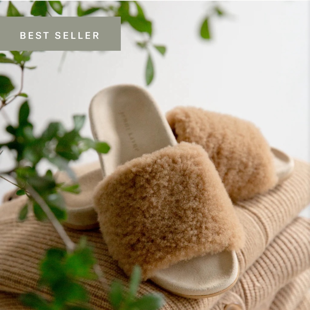 Jenni Kayne Shearling Slides - Size 36